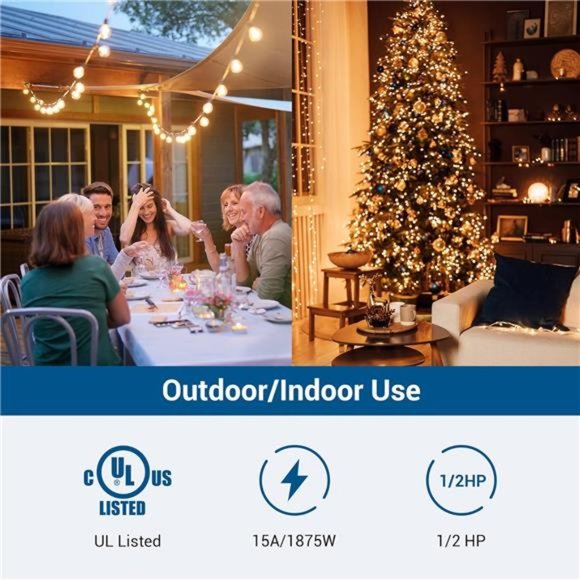 DEWENWILS Outdoor Light Timer Waterproof, 24-Hour Programmable Plug in Timer - Picture 5 of 7